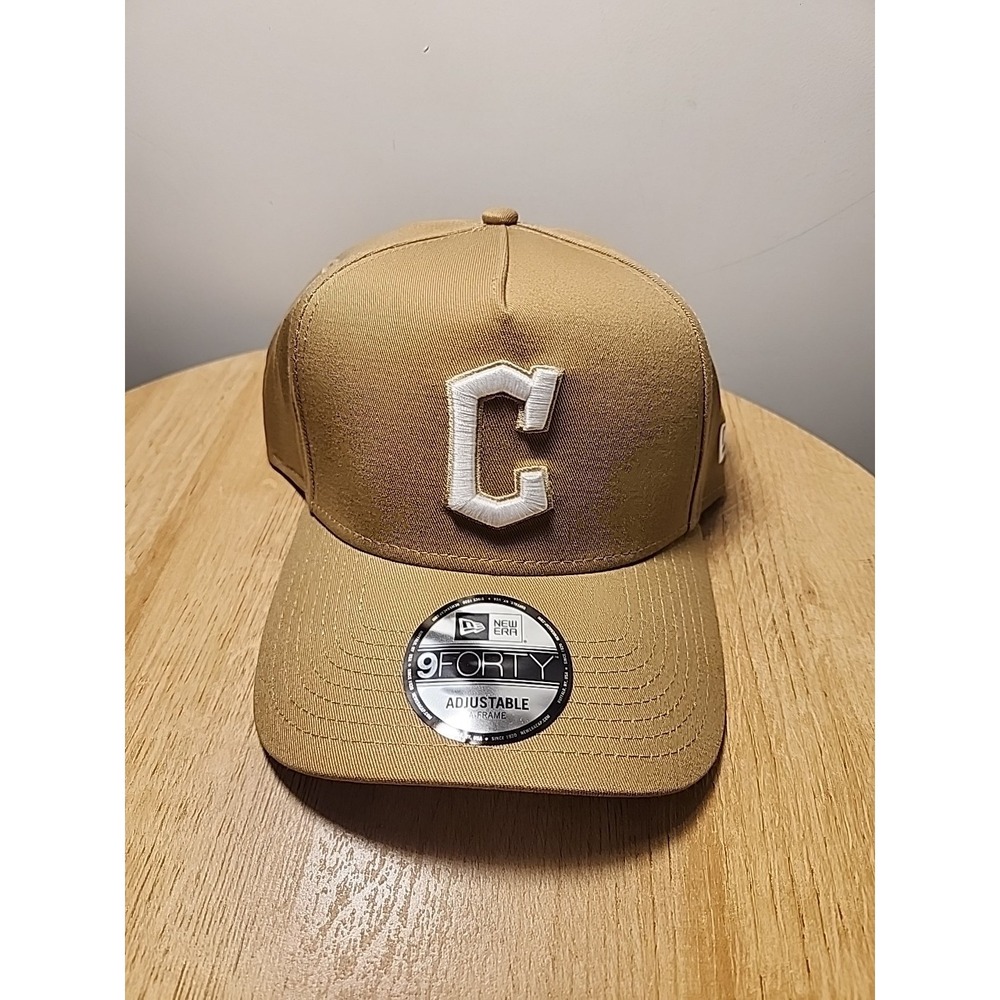 New Era 9Forty A-Frame Cleveland Guardians SnapBack Adjustable Khaki Tan Hat Cap